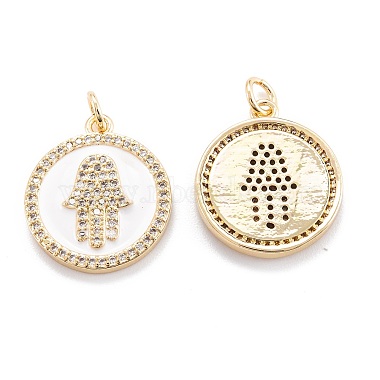 Real 18K Gold Plated Brass Micro Pave Clear Cubic Zirconia Pendants(ZIRC-M114-50G-01)-2