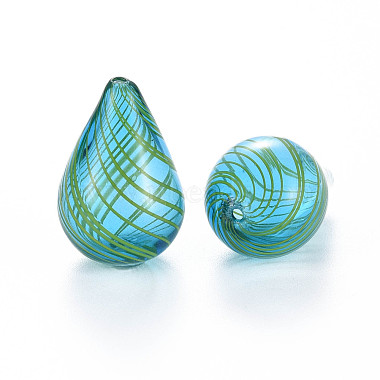 Perles de globe en verre soufflé à la main transparent(X-GLAA-T012-05)-2