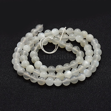 brins de perles de pierre de lune blanches naturelles(G-P335-04-5mm)-2