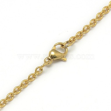 Trendy Unisex 304 Stainless Steel Cable Chain Necklaces(NJEW-L043-16G)-3