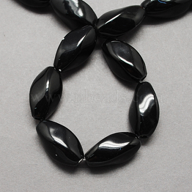 17mm Black Oval Porcelain Beads