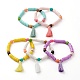 Polymer Clay Heishi Beads Stretch Charm Bracelets(BJEW-JB05912)-1