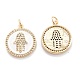 Real 18K Gold Plated Brass Micro Pave Clear Cubic Zirconia Pendants(ZIRC-M114-50G-01)-2