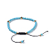 Synthetic Turquoise Braided Beaded Bracelets(BJEW-JB04215-05)-3
