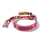 Polyester-cotton Braided Rhombus Pattern Cord Bracelet(FIND-PW0013-001A-09)-2