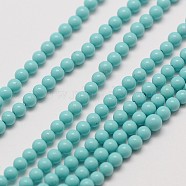 Synthetic Taiwan Turquoise Round Beads Strands, 2mm, Hole: 0.8mm, about 184pcs/strand, 16 inch(X-G-A130-2mm-L08)