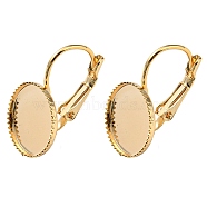 Brass Leverback Earring Findings, Earring Settings with Round Tray, Cadmium Free & Lead Free, Real 14K Gold Plated, 21.5x13x12mm, Pin: 0.8mm(FIND-R144-10B-G)