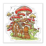 PVC Sakura Stamp, for DIY Scrapbooking, Mushroom, 100x100mm(DIY-WH0486-060)
