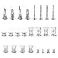 24Pcs 6 Style Steel Toy Spring Base, with Adhesive Tape, for DIY Bobble Head Doll Spring Base, Stainless Steel Color, 15~56x1~25.5mm, 4pcs/style(DIY-CA0004-67)
