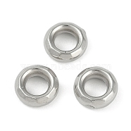 CCB Plastic European Beads, Large Hole Beads, Faceted Rondelle, Platinum, 8x3mm, Hole: 4mm(CCB-G020-31P)