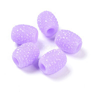 Opaque Resin European Jelly Colored Beads, Large Hole Barrel Beads, Bucket Shaped, Violet, 15x12.5mm, Hole: 5mm(RESI-B025-02A-01)