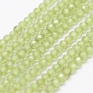 Natural Olive Quartz Beads Strands, Faceted, Round, 2mm, Hole: 0.5mm,  about 175pcs/strand, 14.9 inch(38cm)(G-K185-17)