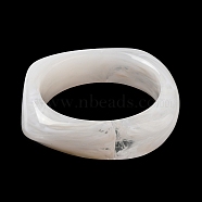 Acrylic Bangle for Women, White, Inner Diameter: 2-1/2 inch(6.25cm)(BJEW-A141-04)