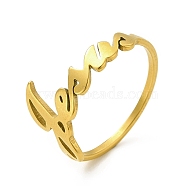 Ion Plating(IP) 201 Stainless Steel Finger Rings, Word Jesus Ring for Women, Golden, 1.3~10.8mm, Inner Diameter: 17.8mm(RJEW-G278-35G)