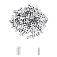 304 Stainless Steel Cord Ends, End Caps, Column, Stainless Steel Color, 7~8x2.5~3.5mm, Inner Diameter: 2~3mm, 100pcs/box(STAS-UN0011-82P)