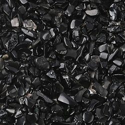 Perles naturelles puce obsidienne, pas de trous / non perc&eacute;s, 3~9x1~4mm(X-G-L453-08)