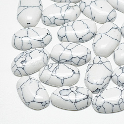 Synthetic Turquoise Cabochons, Nuggets, White, 12x7x3~3.5mm(TURQ-S290-39A-01)