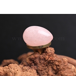 Natural Rose Quartz Egg Figurines Statues for Home Office Desktop Decoration, 30x20mm(PW-WG1DC51-12)