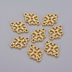 Tibetan Style Links connectors, Zinc Alloy, Flower, Golden, Cadmium Free & Lead Free, 18x13x1mm, hole: 2mm(TIBEP-S005-G-LF)