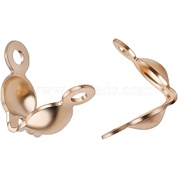 JK Findings, Yellow Gold Filled Bead Tips Knot Covers, Real 14K Gold Filled, 5.5x3.5mm, Hole: 1mm, 10pcs/set(KK-BC0003-15G)