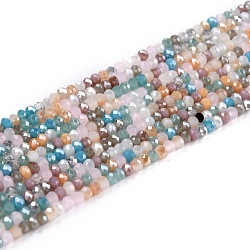 Glass Beads Strands, Faceted, Rondelle, Colorful, 3x2.5mm, Hole: 0.7mm, about 176pcs/strand, 16.54''(42cm)(GLAA-F106-C-20)