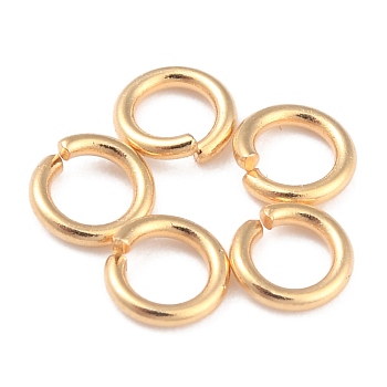 Rack Plating Brass Jump Rings, Open Jump Rings, Long-Lasting Plated, Real 24K Gold Plated, 4.5x0.8mm, 20 Gauge, Inner Diameter: 3mm