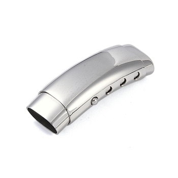 316 Stainless Steel Bayonet Clasps, Stainless Steel Color, 42.5x14.5x4mm, Hole: 12x6.5mm