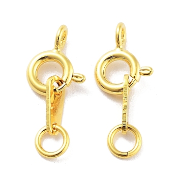 925 Sterling Silver Spring Ring Clasps, Real 18K Gold Plated, 16mm