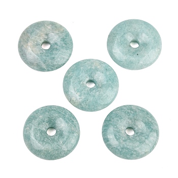 Natural Amazonite Pendants, Donut/Pi Disc Charms, 25x5.5~6mm, Hole: 4~4.5mm