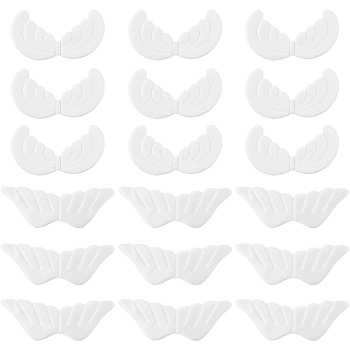 24Pcs 2 Style Cloth Angel Wings Ornament Accessories, Fabric Embossed Wings, Craft Wings, for DIY Children's Clothes, Hair Accessories, White, 75~92x185~210mm, 12pcs/style