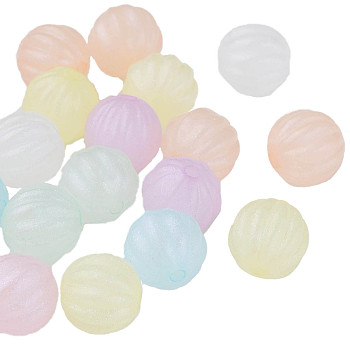 Acrylic Beads, Glitter Beads, Round, Mixed Color, 11mm, Hole: 2mm, about 680pcs/500g