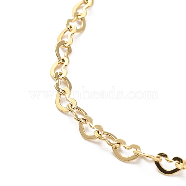 304 bracelet chaîne à maillons cœur en acier inoxydable pour femme(BJEW-B064-07G)-2