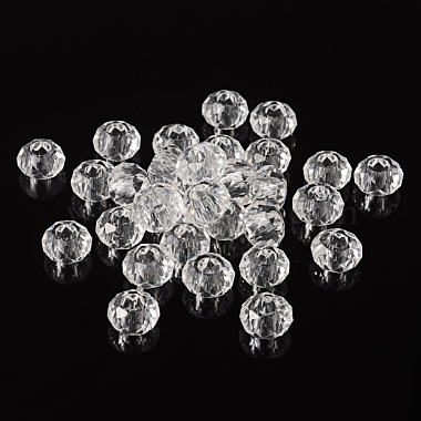 14mm Clear Rondelle Glass Beads