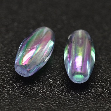 Perles acryliques transparentes écologiques plaquées de riz plaqué couleur ab(X-PACR-I002-13)-2