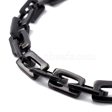 Placage sous vide rectangle 201 bracelets chaîne en acier inoxydable(BJEW-N240-06EB)-2