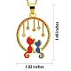 Full Moon with Double Cat and Star Pendant Necklace(JN1028A)-2