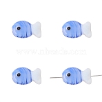 Handmade Lampwork Beads, Fish, Royal Blue, 20x12mm, Hole: 2mm, about 1pc/bag(ANIM-PW0001-086G)