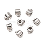304 Stainless Steel Crimp Beads, Column, Stainless Steel Color, 4x2.5x3mm, Hole: 1.5mm(X-STAS-A151-04P)