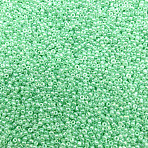 Frosted Silver Lined Glass Seed Beads, Round Hole, Round, Green, 3mm, 450pcs/15g, 15g/set(GLAA-Q096-02G-1)