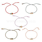 5Pcs 5 Colors Alloy Enamel Fish Charm Adjustable Bracelets, Cotton Cord Braided Bracelets for Women Men, Golden, Mixed Color, 11.42 inch(29cm), 1pc/color(BJEW-TA0001-31)