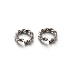 Tarnish Resistant 304 Stainless Steel Open Twisted Jump Rings, Round, Stainless Steel Color, 8x1.5mm, 15 Gauge, Inner Diameter: 5mm(STAS-E088-11)