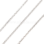 925 Sterling Silver Paperclip Chains, Soldered, without Spool/Card Paper, Silver, 1.5x1x0.5mm(STER-P064-04S)