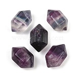 Natural Rainbow Fluorite Beads, Faceted, Hexagonal Double Terminated Point Bullet Beads, 17~18x9~11x9~11mm, Hole: 1.5mm(GG-CBA3EE1-05B)