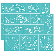 Self-Adhesive Silk Screen Printing Stencil, for Painting on Wood, DIY Decoration T-Shirt Fabric, Turquoise, Star, 280x220mm(DIY-WH0338-305)