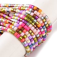 Handmade Czech Lampwork Beads Strands, Disc Beads, Colorful, 2.5x2mm, Hole: 1mm, about 224pcs/strand, 15.55 inch(39.5cm)(LAMP-L078-008K)