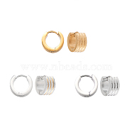 Textured 304 Stainless Steel Huggie Hoop Earrings, Ring, Mixed Color, 12.5x13x7mm, Pin: 1mm, 3 colors, 1pair/color, 3pairs/box(sgEJEW-SZ0001-22)
