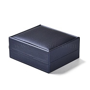 Cloth Jewelry Packaging Boxes, with Sponge Inside, for Necklaces, Rectangle, Dark Slate Blue, 8.5x7.4x4cm(CON-M009-01D)