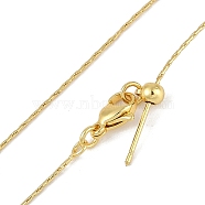 Brass Cardano Chain Necklaces for Women, Real 18K Gold Plated, 19.69 inch(50cm)(NJEW-B118-02G)