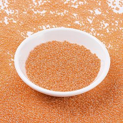 MIYUKI Round Rocailles Beads, Japanese Seed Beads, 11/0, (RR165) Transparent Light Orange Luster, 2x1.3mm, Hole: 0.8mm, about 5500pcs/50g(SEED-X0054-RR0165)