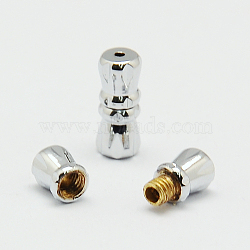 Brass Screw Clasps for Necklaces, Bamboo, Platinum, 12x5mm, Hole: 1mm(KK-F0255-P)